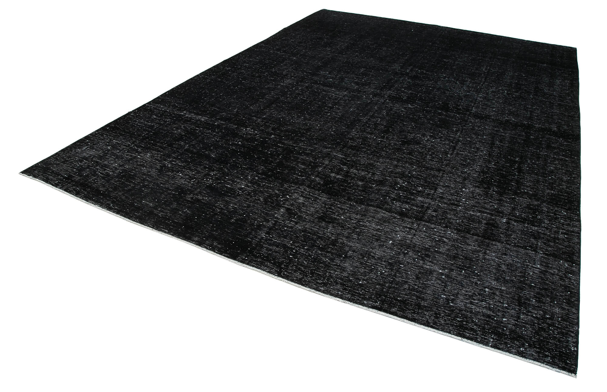 Handwoven persian overdyed 271 cm x 382 cm black wool carpet