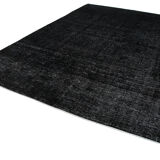 Handwoven persian overdyed 271 cm x 382 cm black wool carpet