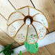 Vintage suspension lamp in rattan and lace