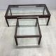 Pierre Vandel metal lacquered stone bass table and glass