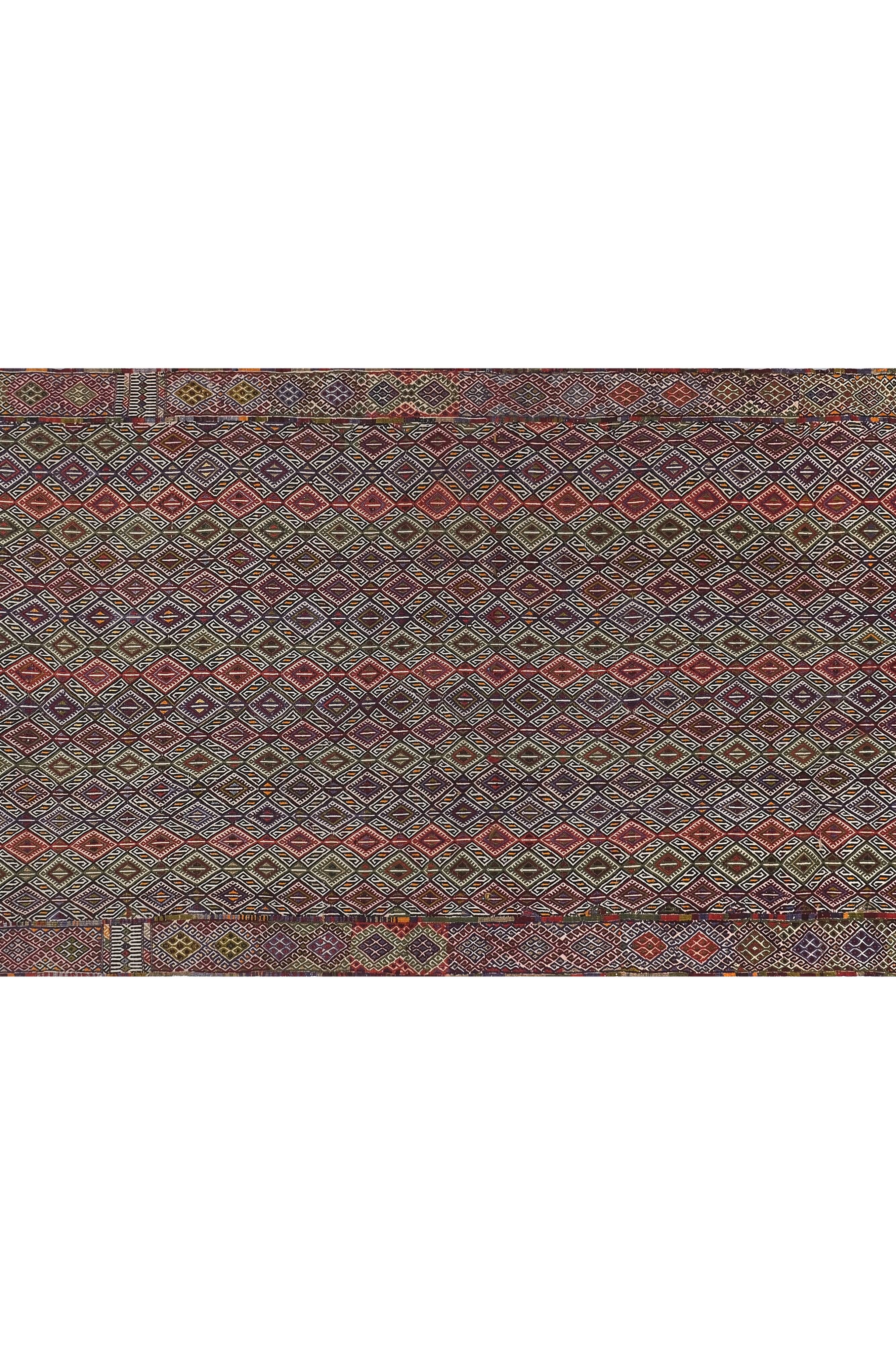 Vintage Turkish Oushak Rug Handwoven 141x356 cm