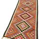 Turkish Handwoven Vintage Herki Kilim 94 cm x 361 cm