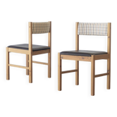 Chaise de salle à manger en pin, (paire)