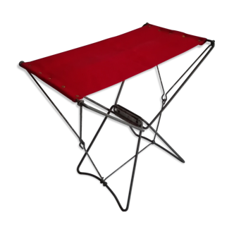 Iron and canvas folding stool
