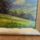 Oil on panel painting, signed K. Vukovic mountain landscape and chalet