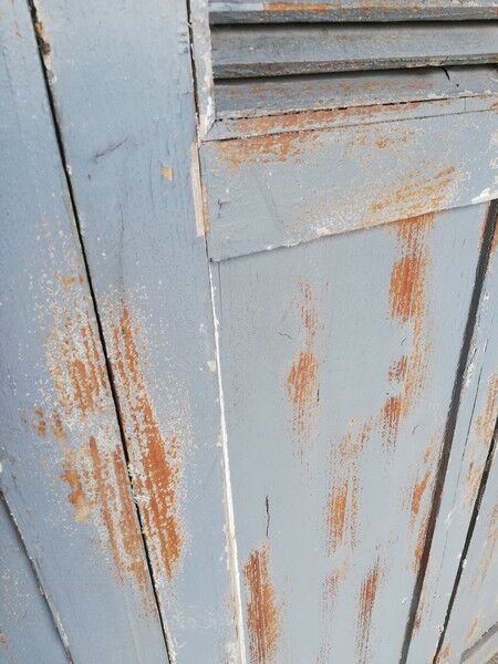 Lot 3 shutters door door carved painted patinated