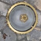 Louis XVI style bronze and glass ceiling light