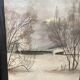 Watercolor framed by a snowy landscape