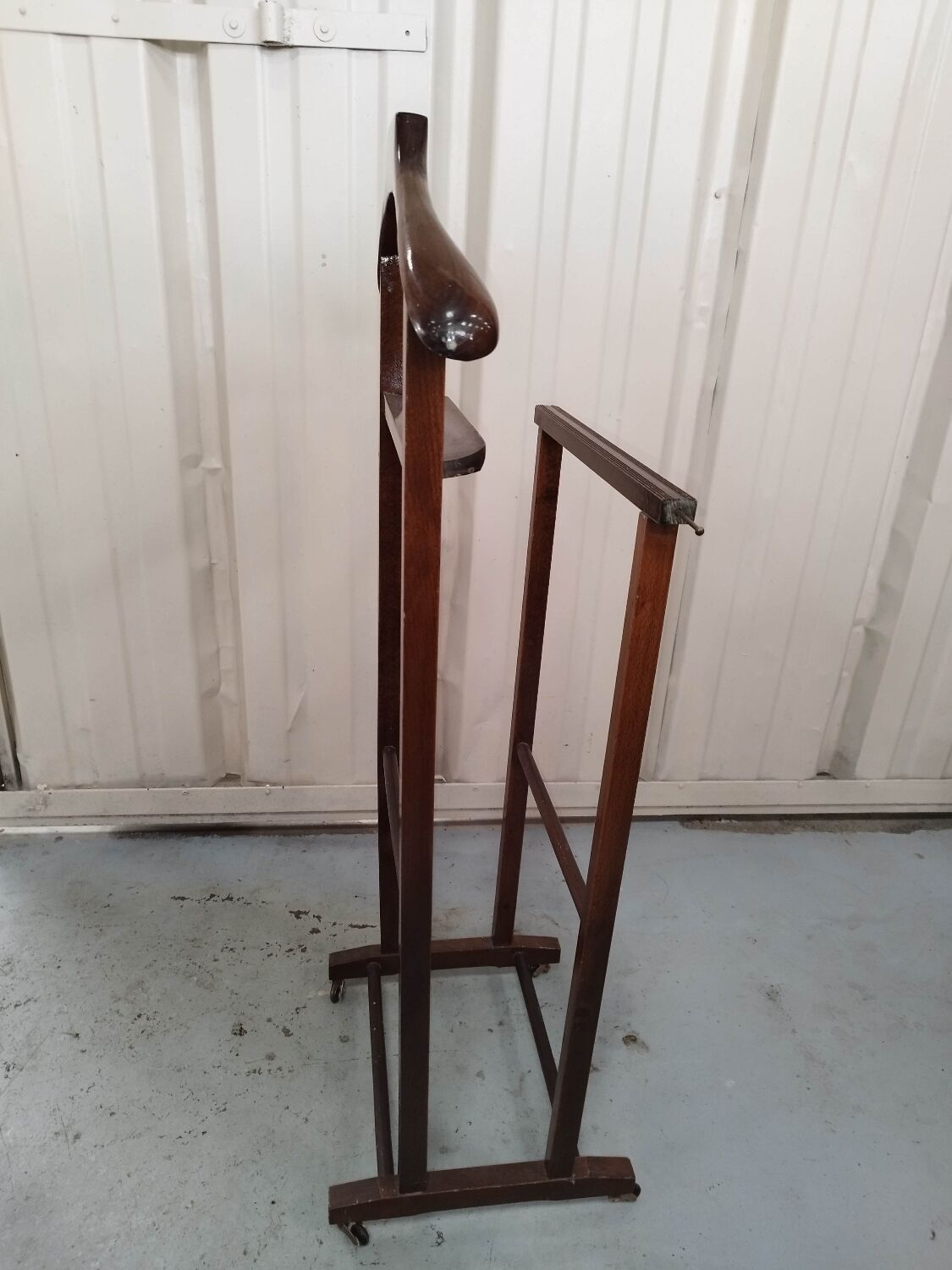 Wooden valet on wheels