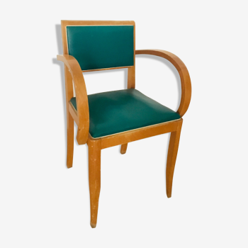 Fauteuil bridge vert vintage