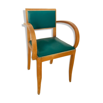 Vintage green bridge armchair