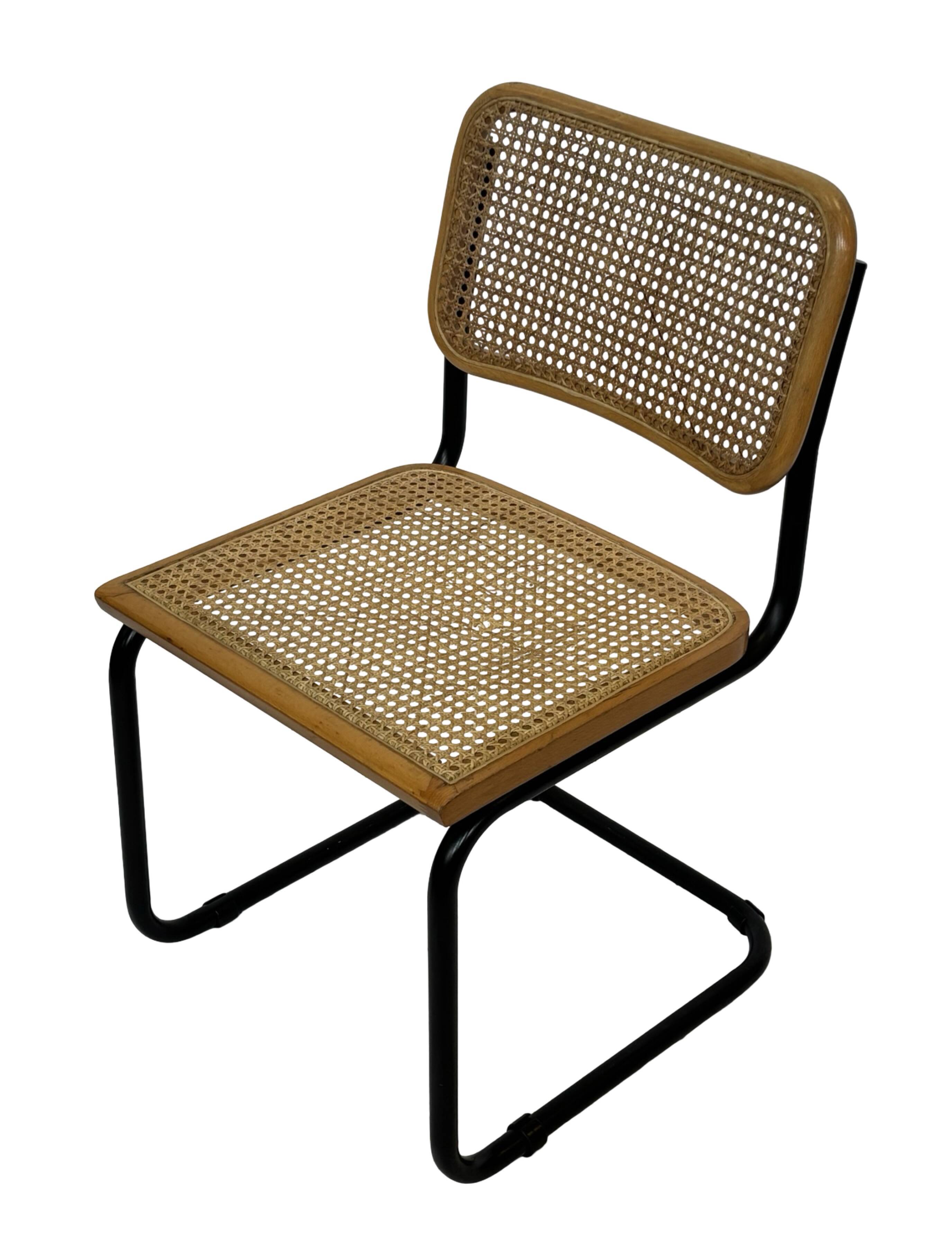 Set of 4 chairs Cesca B32 designed by Marcel Breuer design black frame