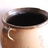 Old glazed terracotta olive jar