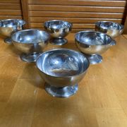Set of 6 Ice Cream Bowls Style Rémy LETANG Vintage Stainless Steel #E084