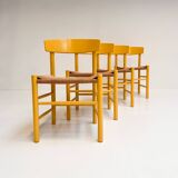 Set of 4 Model J39 chairs by Borge Mogensen for FDB Mobler, 1970s