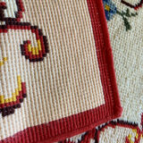 Vintage wool rug with floral decor