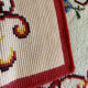 Vintage wool rug with floral decor