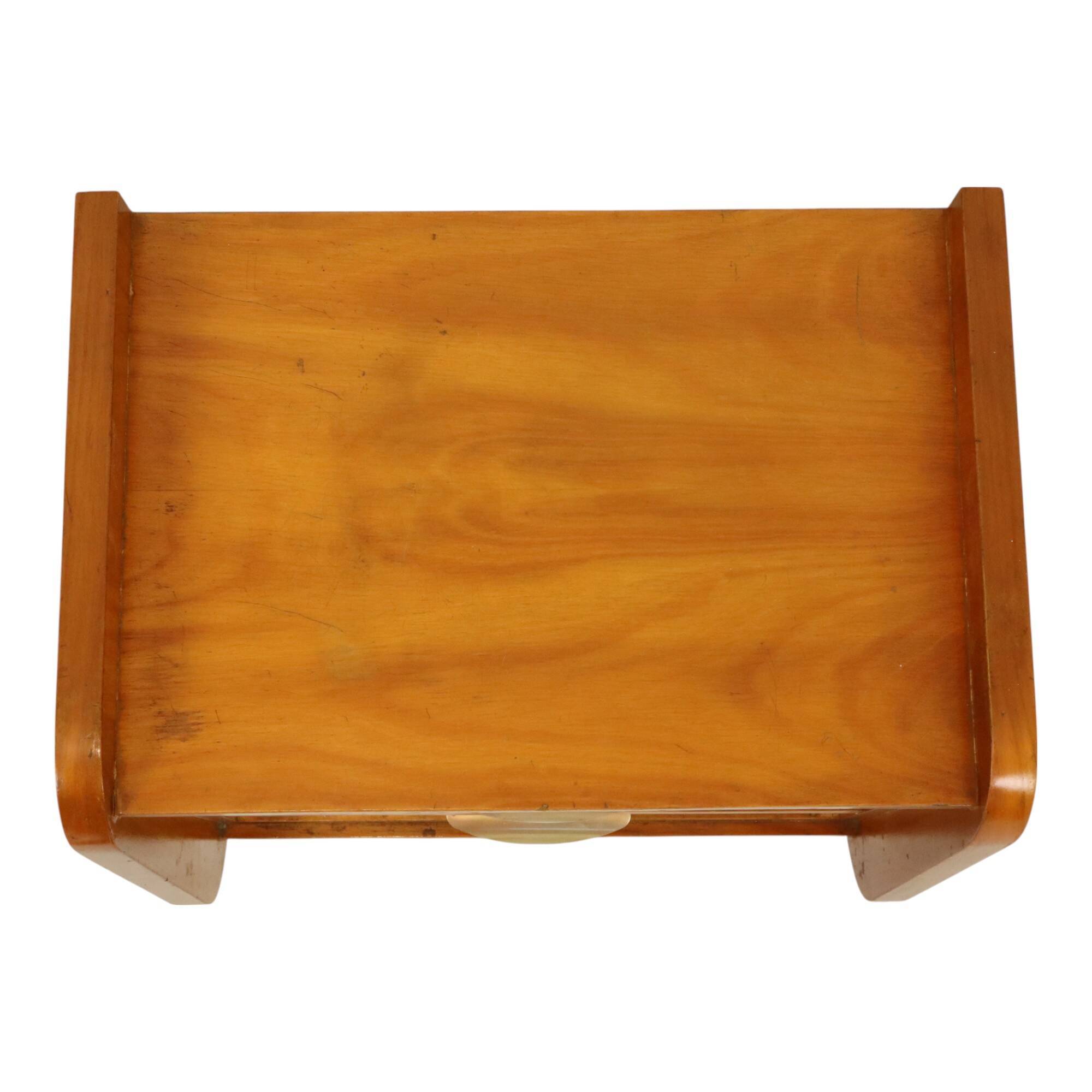 Pair of Fifties Rockabilly Wooden Bedside Tables Vintage Design