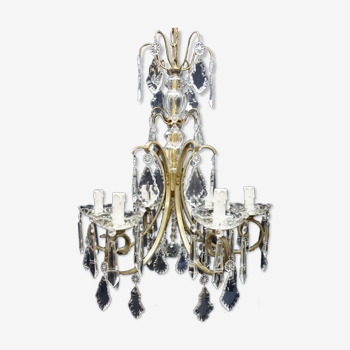 Chandelier, bronze, crystal