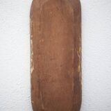 Vintage wooden basket, wooden basket with flower patterns, hand painted signed, kitchen, fruit bowl