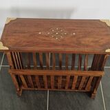 Rosewood and brass magazine stand table