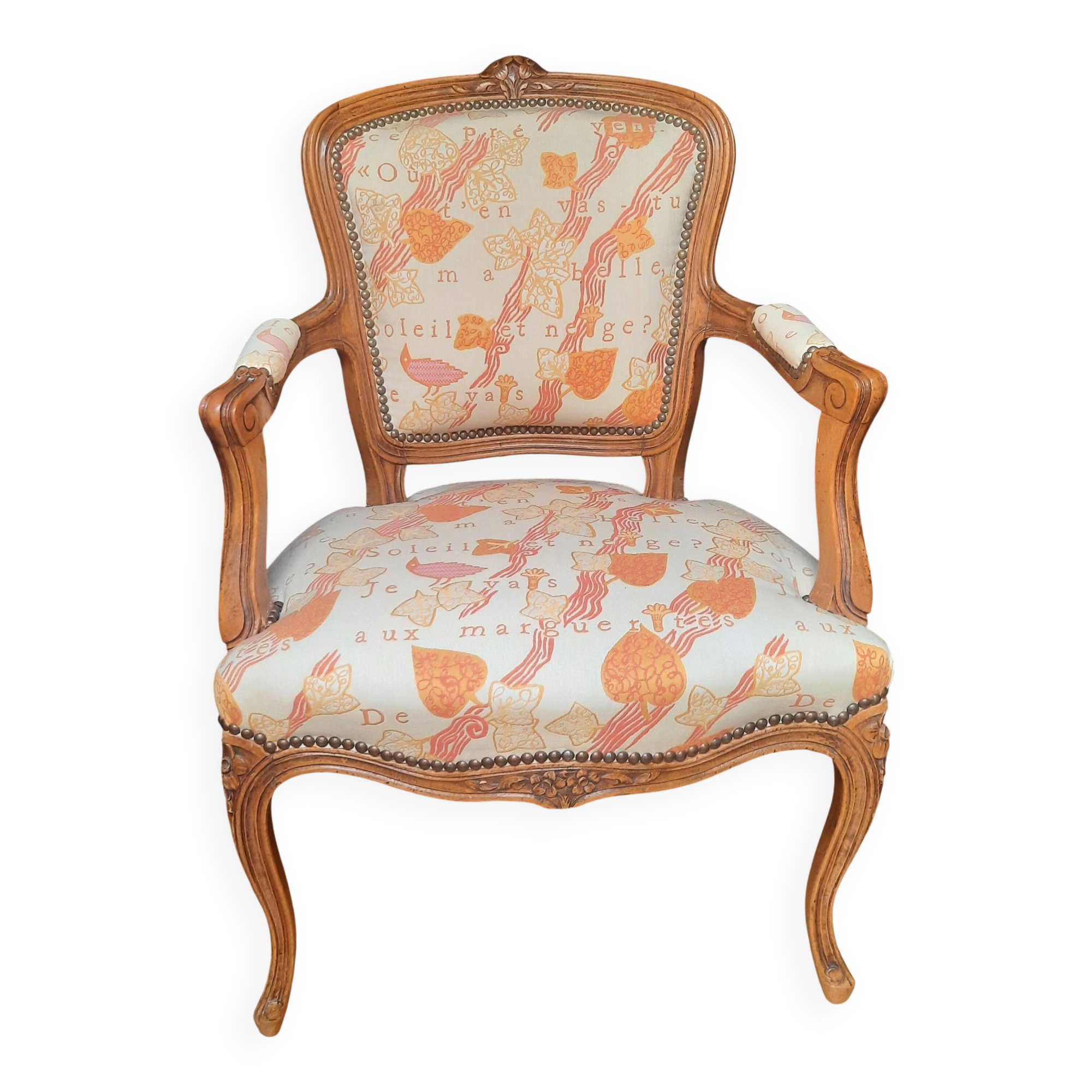 Fauteuil style Louis XV  tissu  original