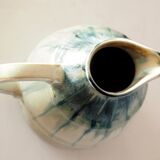Turquoise and ecru decorative pitcher