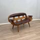 Rustic living room wooden barrel armchairs and sofa Italy 1970s