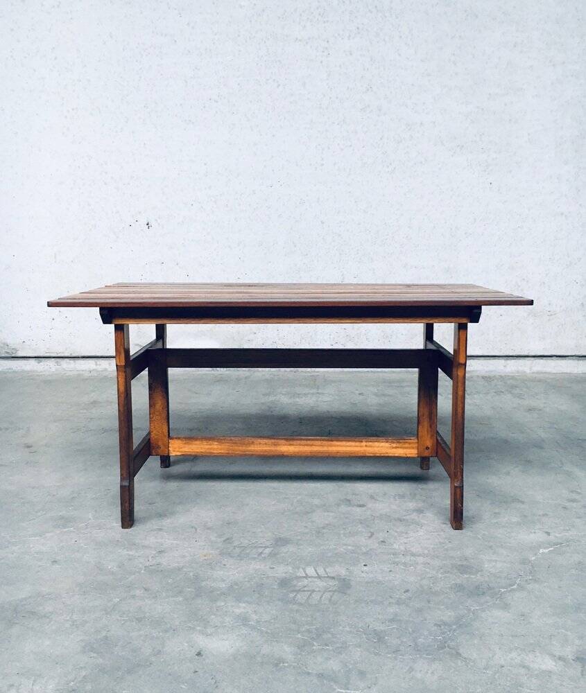 Patinated Wood Garden Table, 1970s