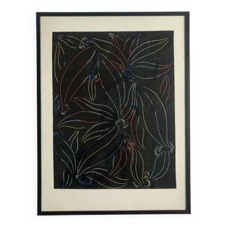 Elie Dayan, Untitled (Floral Pattern 1). Mixed media on paper.