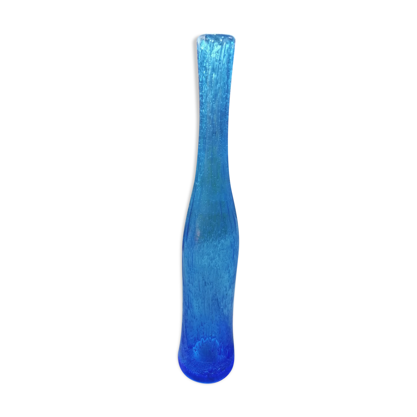 Soliflore blue bubbled glass