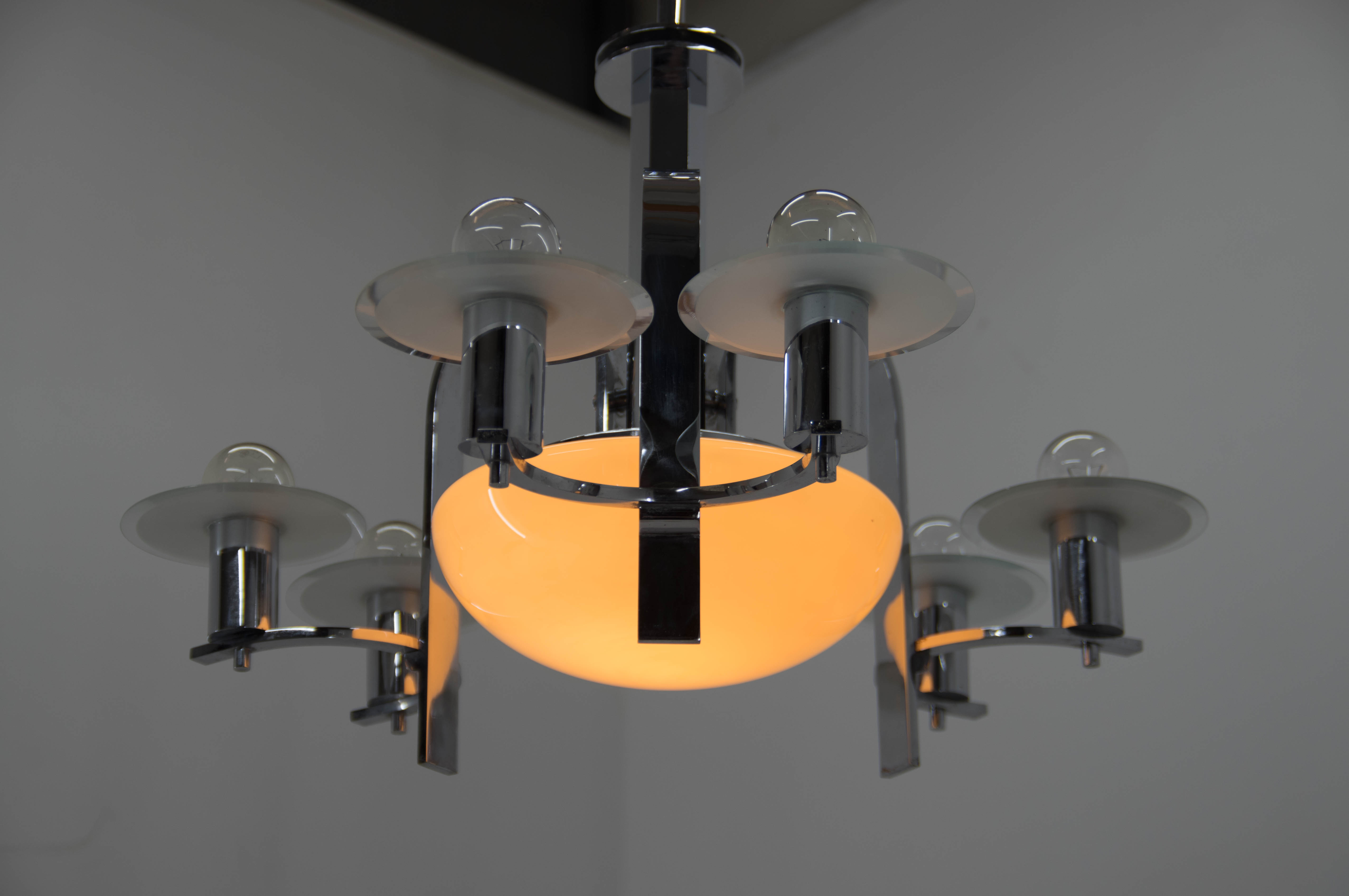 Art deco 7 flamming chandelier, 1930