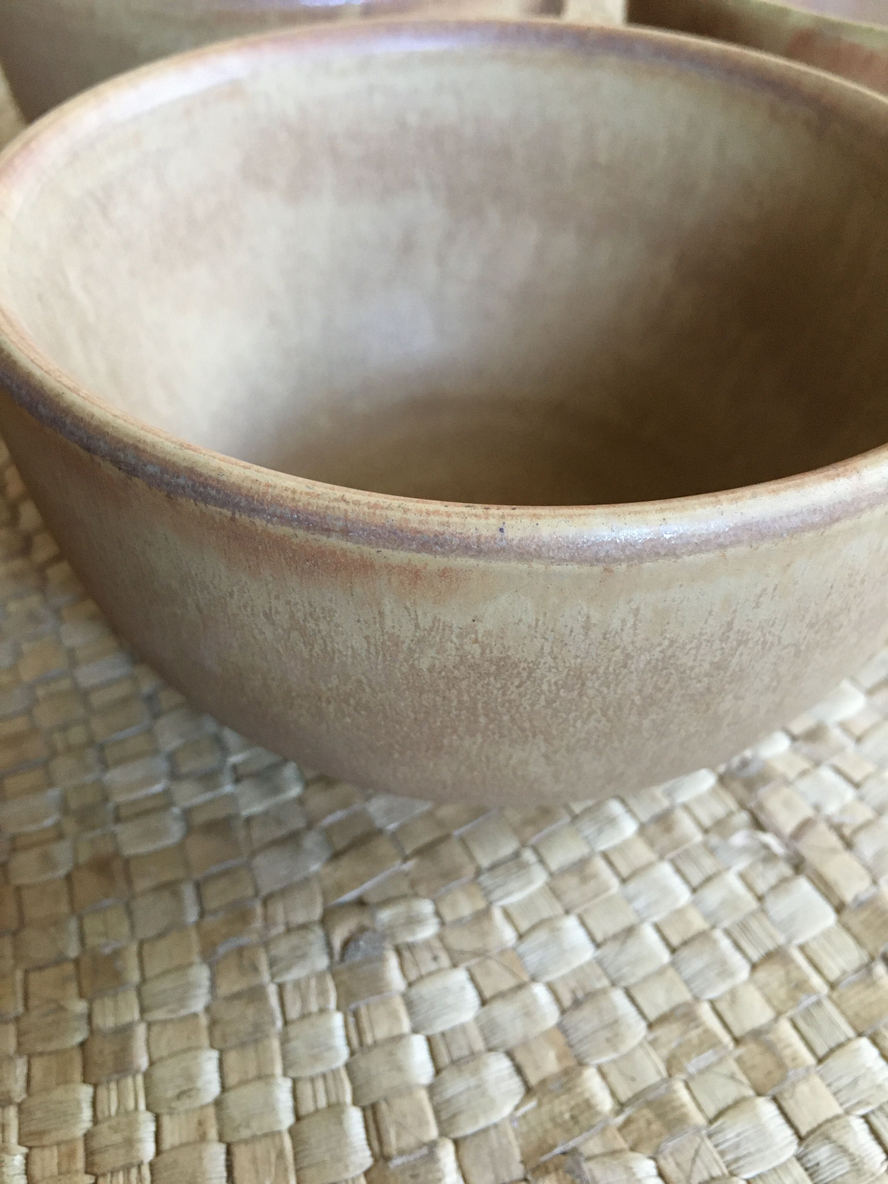 Series of 3 sandstone bowls