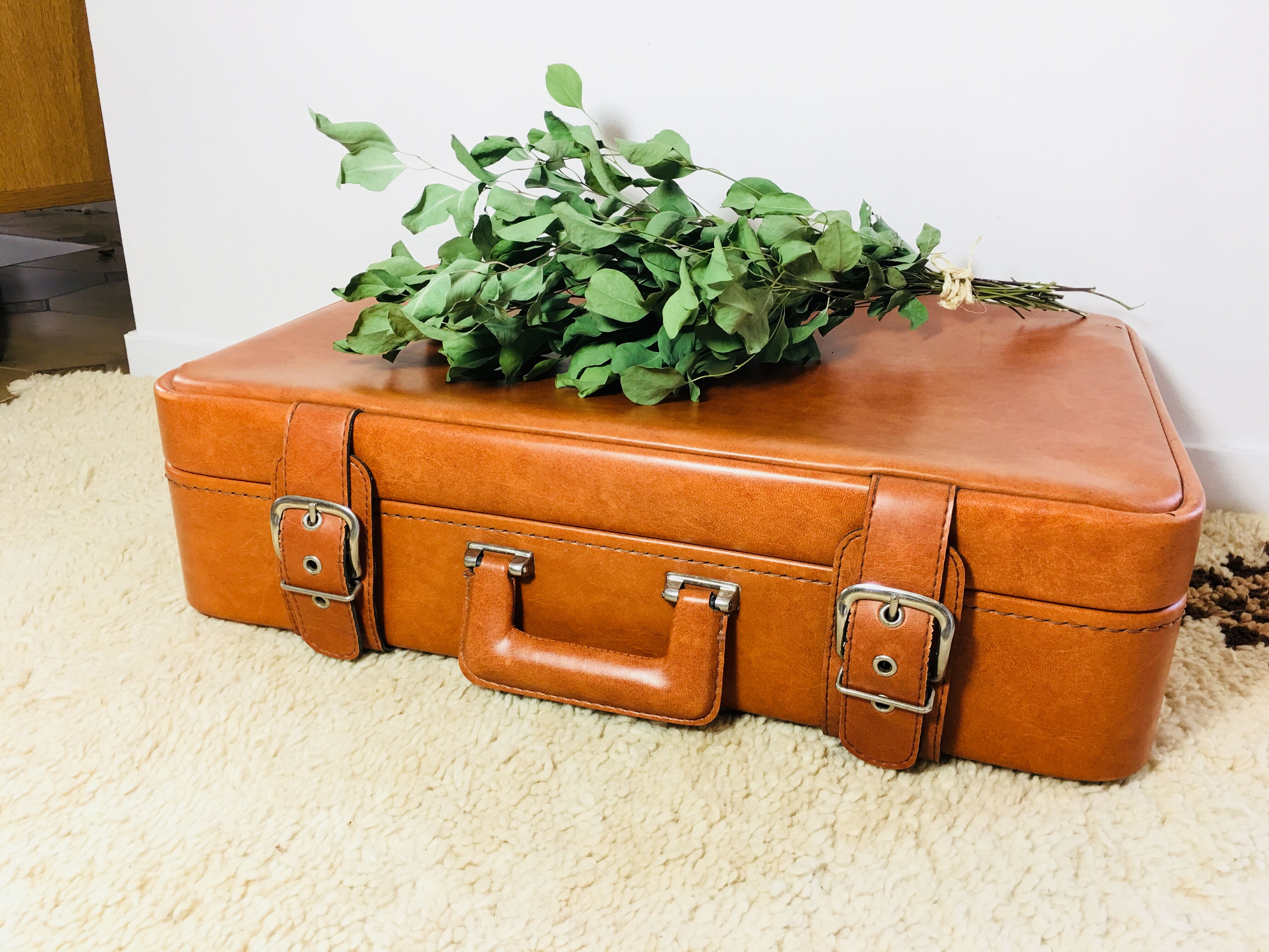 Vintage leather suitcase