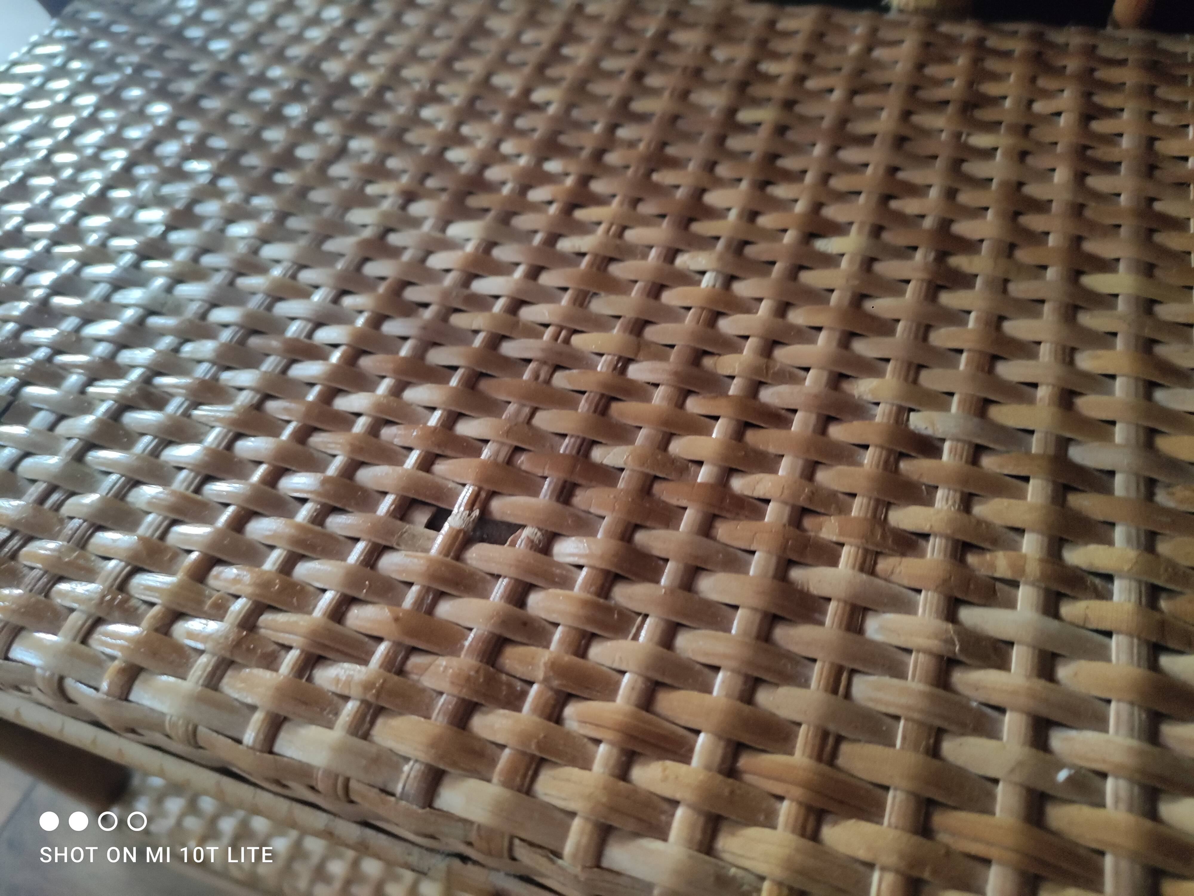 Shelf arch vintage rattan light honey 3 levels