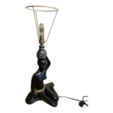 Pied de lampe plâtre femme africaine signé Pagliani