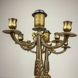 Vintage large table lamps in bronze, Italy, 1950s, set of 2