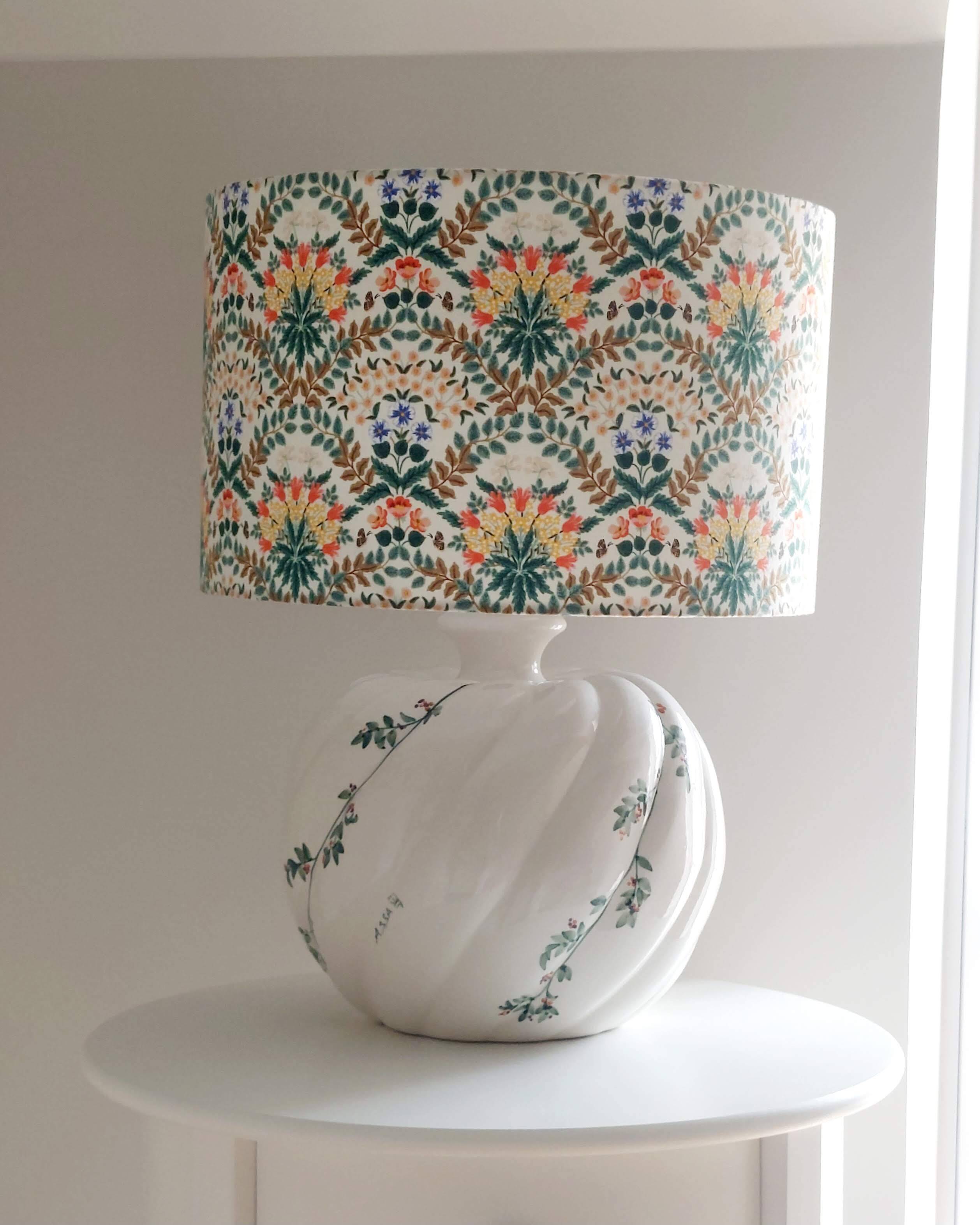 Hand-painted ceramic lamp & handmade shade by Rifle Paper Co.
