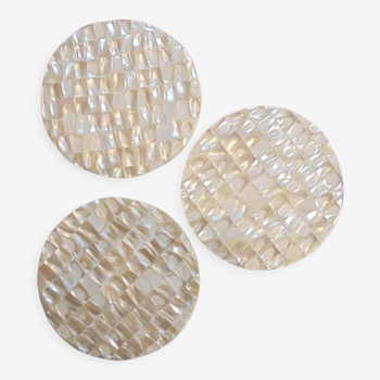 Trio of mother-of-pearl coasters