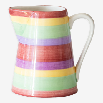 Multicolored striped ceramic jug "Happy Days"