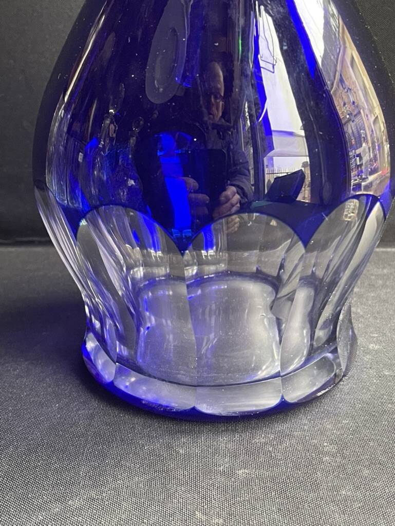 Large overlay cut crystal carafe (Roemer)