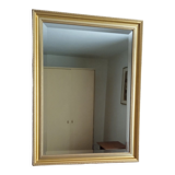 Beveled mirror with gold frame 60 x 80 cm