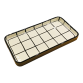 Handmade ceramic grid dish