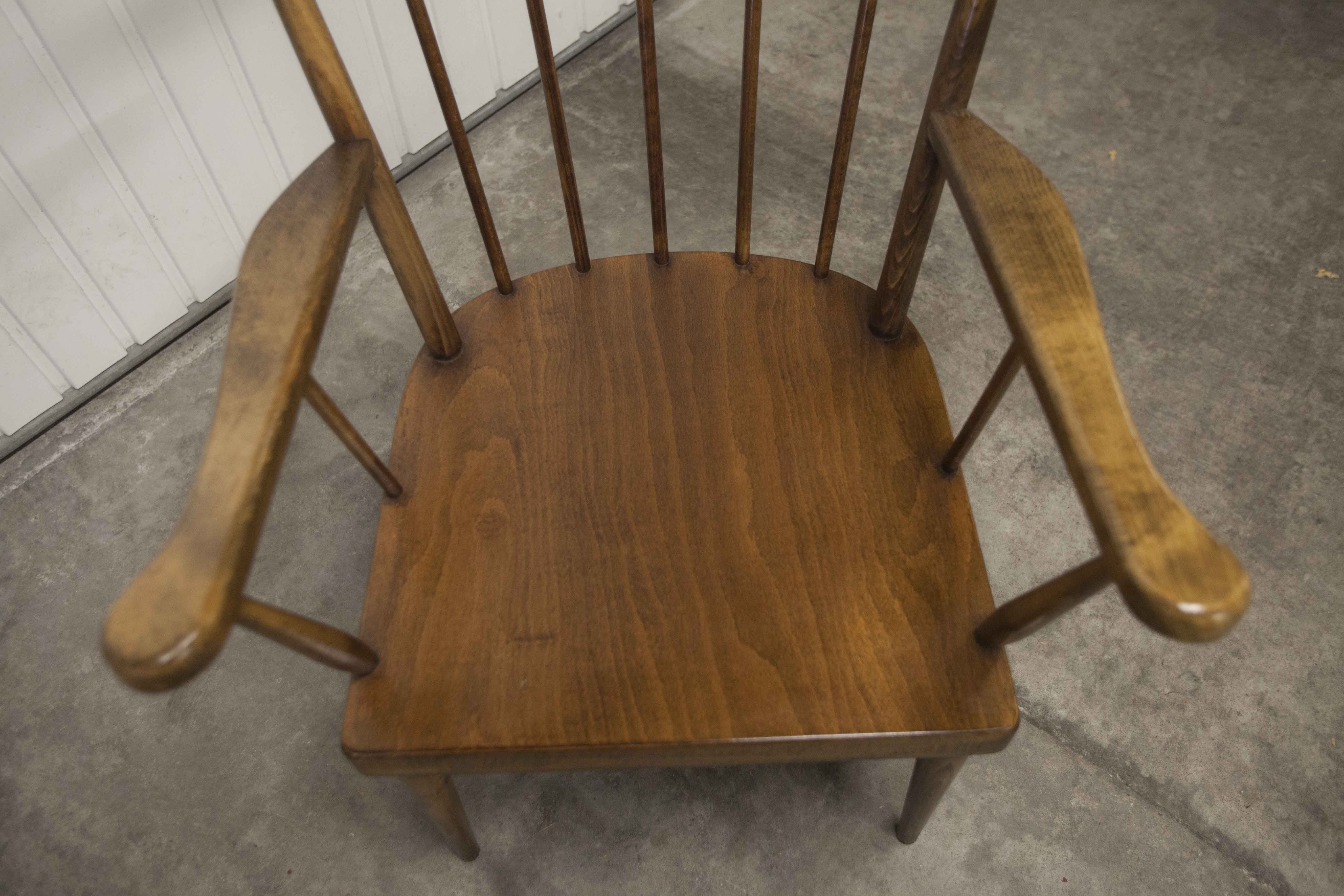 Fauteuil Baumann modèle éventail 1970 bois courbé
