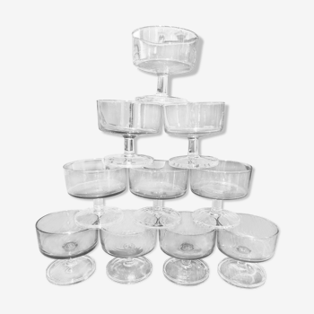 Luminarc champagne cups in smoked glass