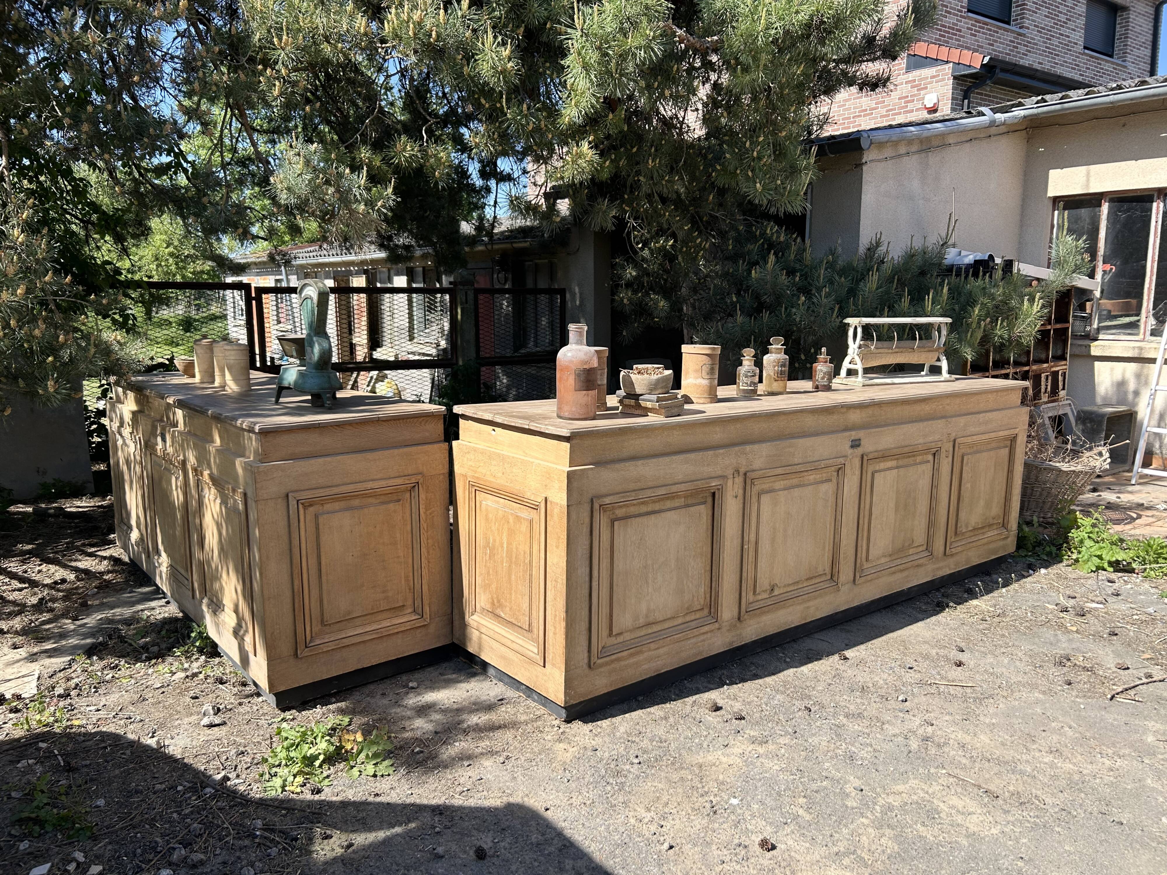 Exceptional antique counter 220 cm