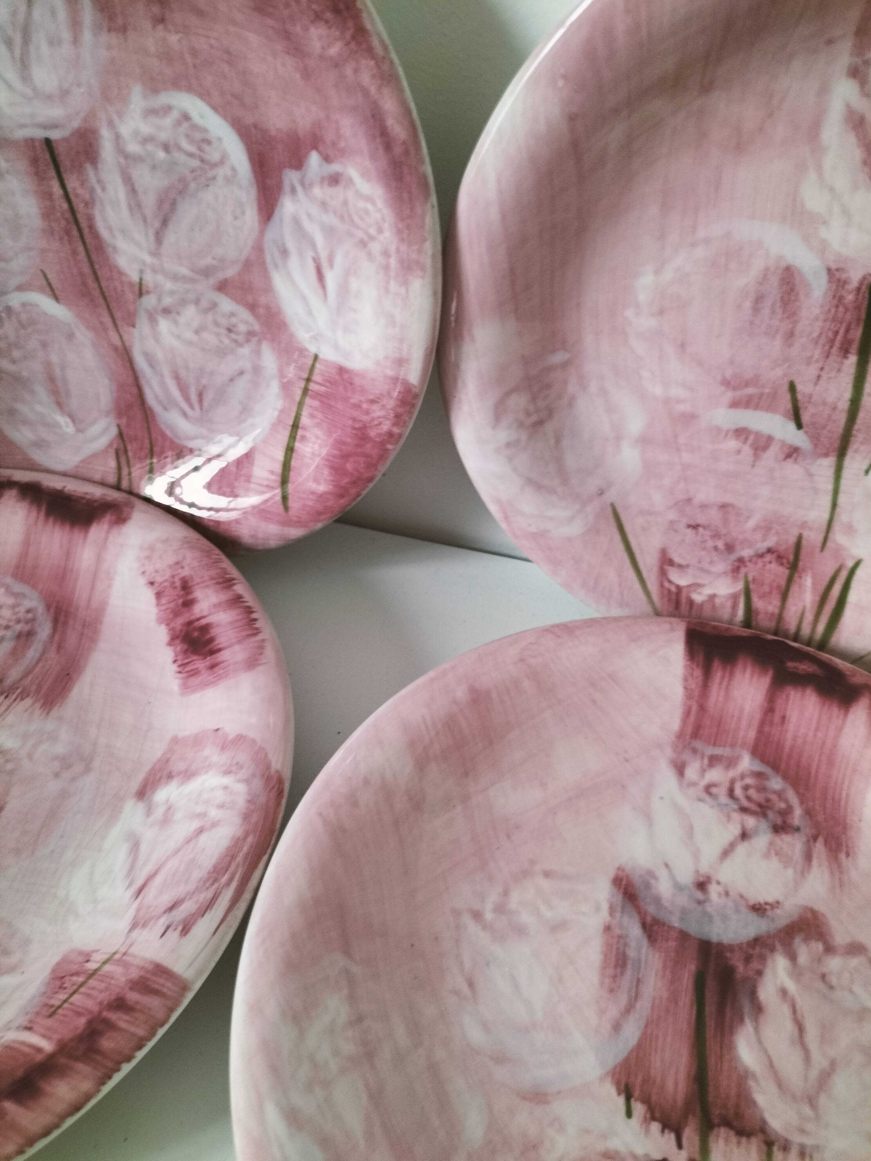Set of 6 Italian plates CAPA San Polo hand-painted from the 1970s.
