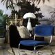 70s velvet and chrome armchair