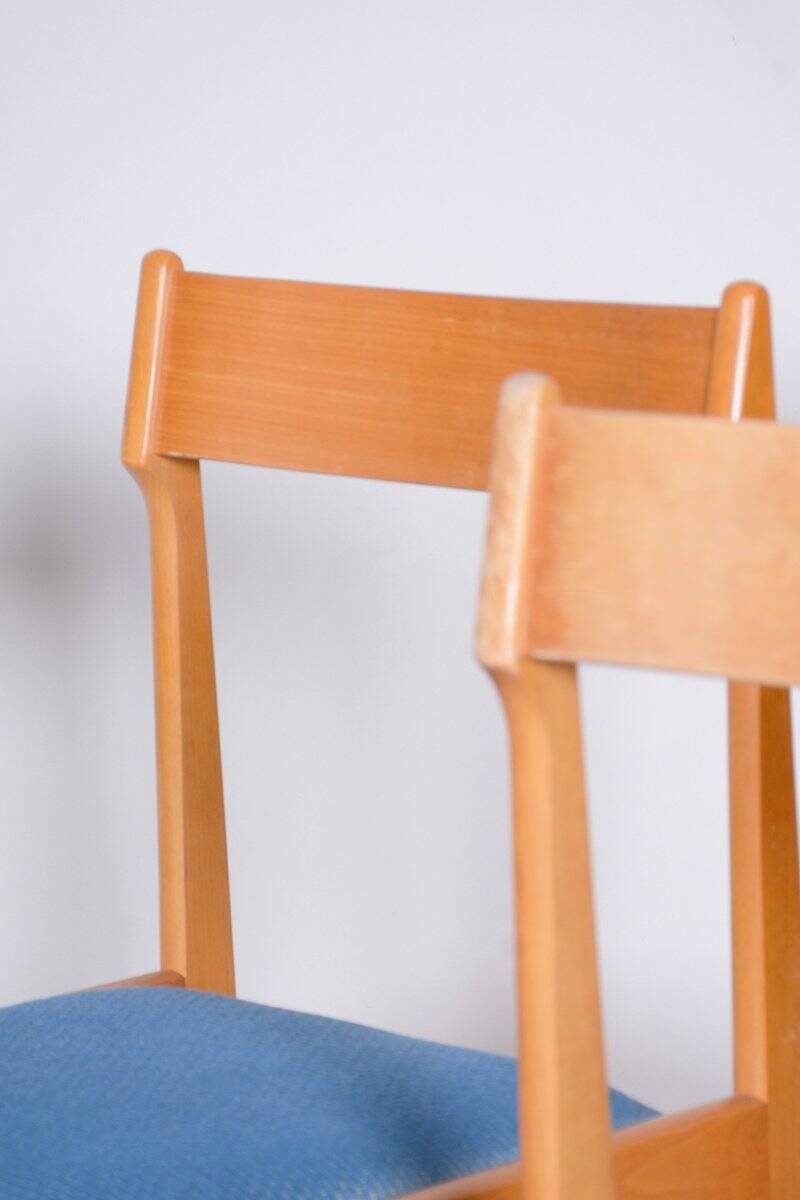 Chaises de salle à manger en hêtre de milieu de siècle attribuées à Dyha Brno, années 1950, ensemble de 4