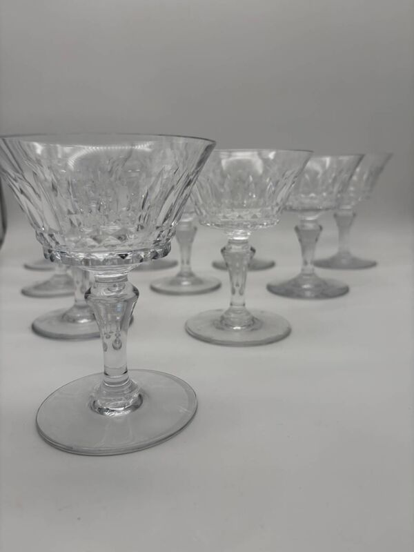 10 coupes à champagne en cristal, Baccarat, model Picadilly, France